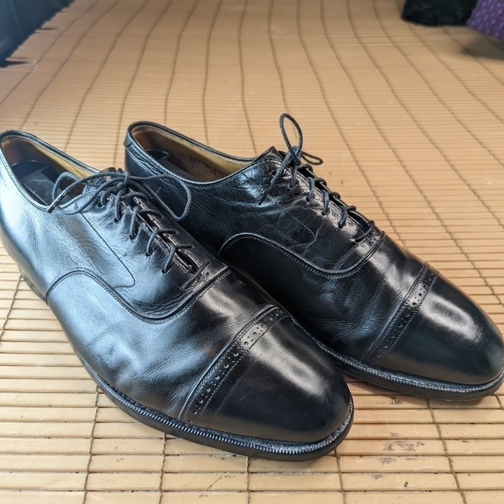 Johnston & Murphy Aristocraft Black leather captoe Oxford Dress shoes men's sz 8